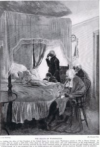 1799年12月14日、マウントバーノンでのワシントンの死